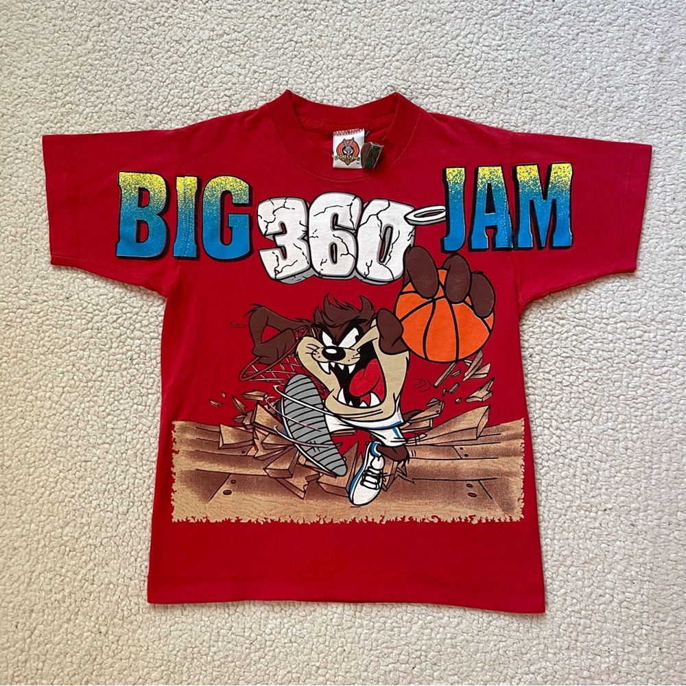 Vintage 1997 Looney Tunes Taz 360 Jam Single Stitch Full Graphic Tee Women’s S